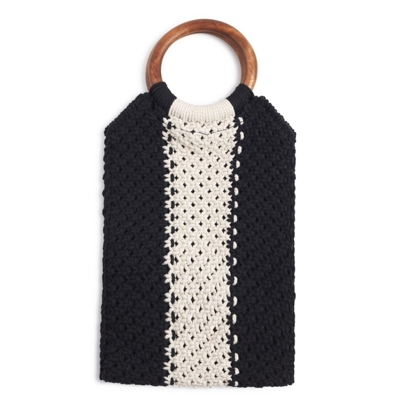 Laude the Label Gabby Mini Macrame Bag Black/White - Picture 4 of 15